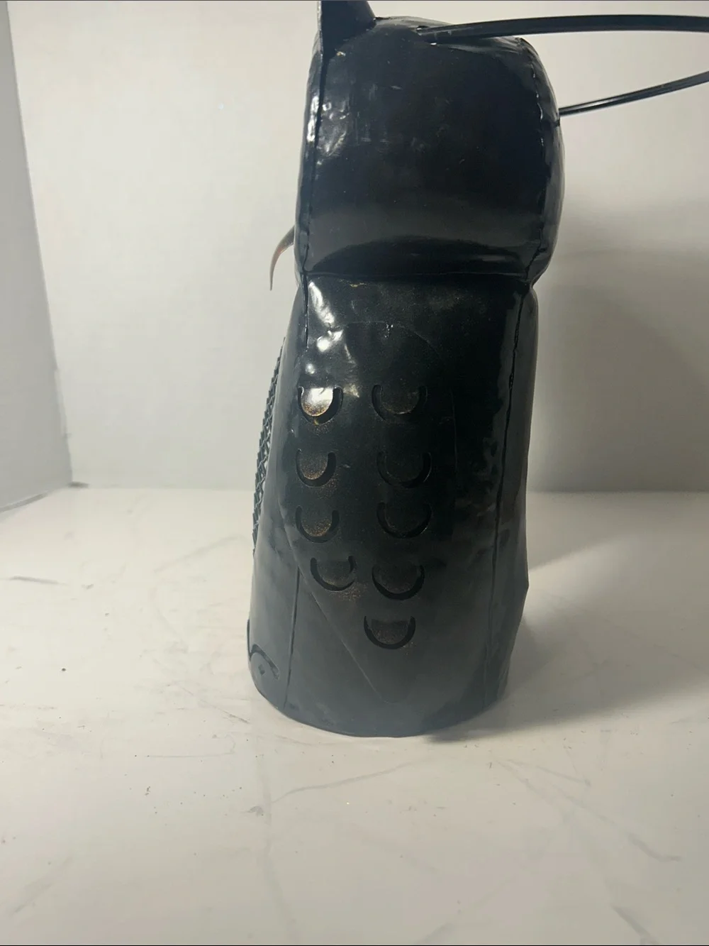 Metal Owl Lantern - Black Decorative Candle Holder